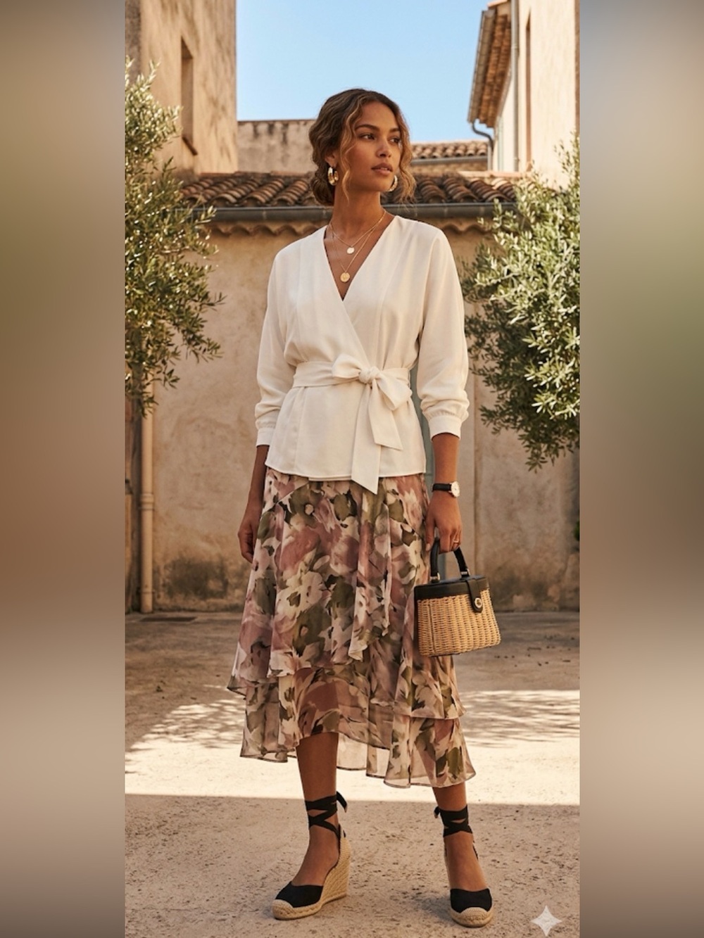 ba&sh Cream Wrap Blouse